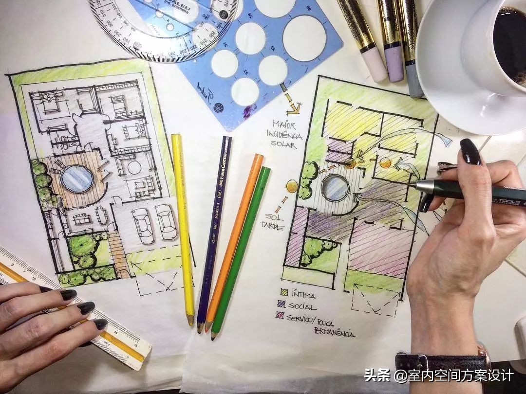 设计师如何快速手绘平面图,手绘平面设计方案手稿