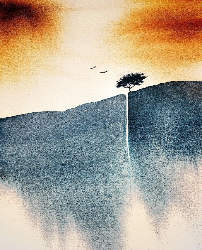 禅悟人生绘画作品,极简禅意绘画作品