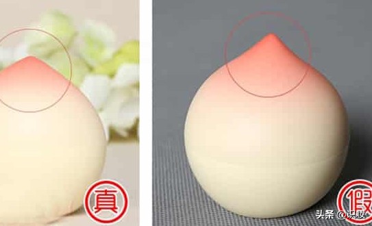 美妆化妆品真假鉴定,桃子护手霜真假对比