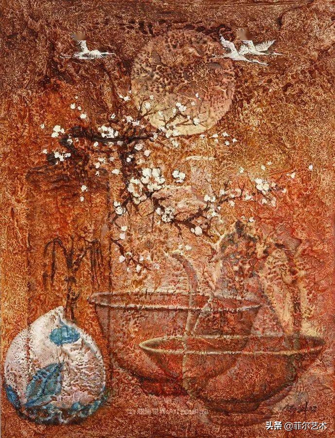 韩国画家朱世柱的作品非常出色,温暖、音乐和神秘