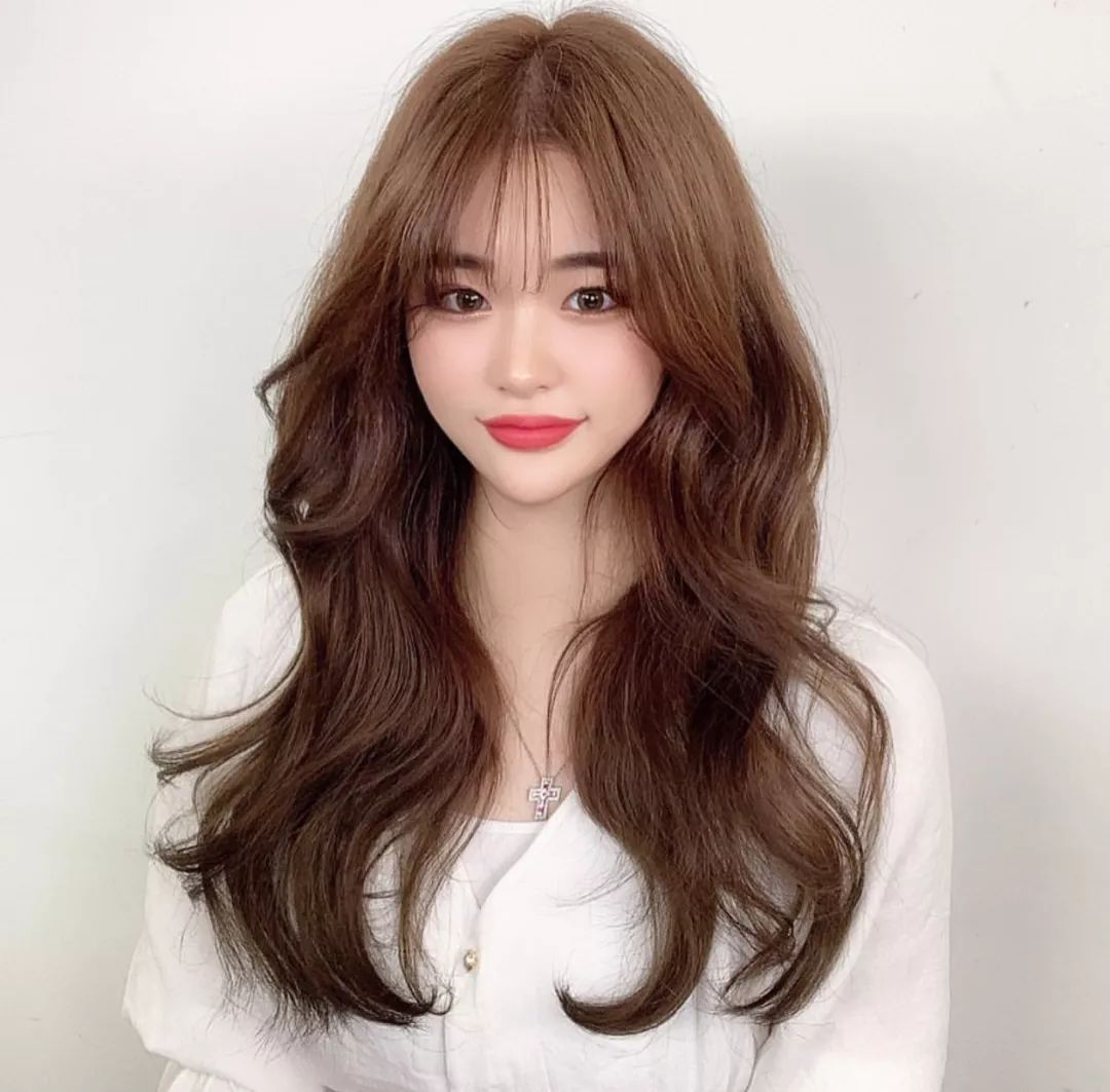 中长发锁骨发烫发中卷,初恋锁骨发中长发烫发