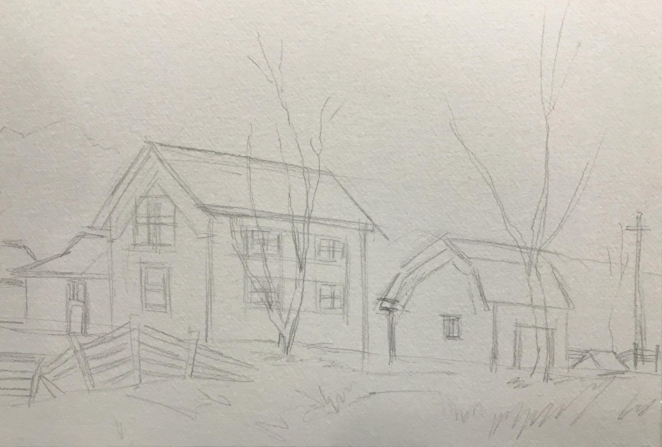 水彩乡村风景画,乡村风景水彩图片大全