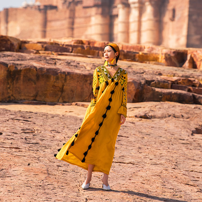 度假风异域风情连衣裙,度假民族风连衣裙