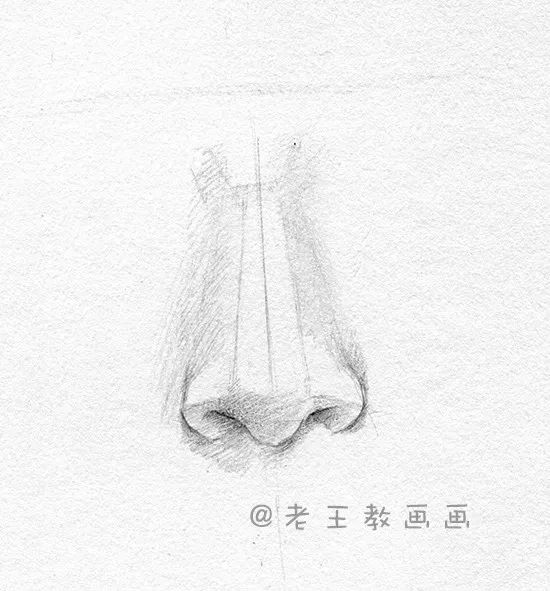 素描五官鼻子的绘画步骤,石膏素描五官鼻子
