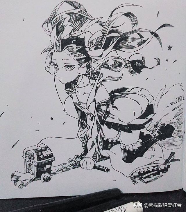 绘画素材|唯美二次元人物线稿，排线临摹练习