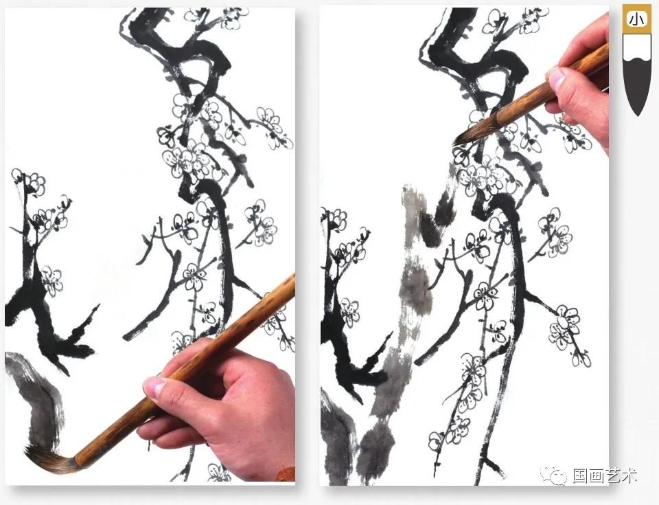 怎样画梅竹松树图片,儿童国画梅花入门画法步骤