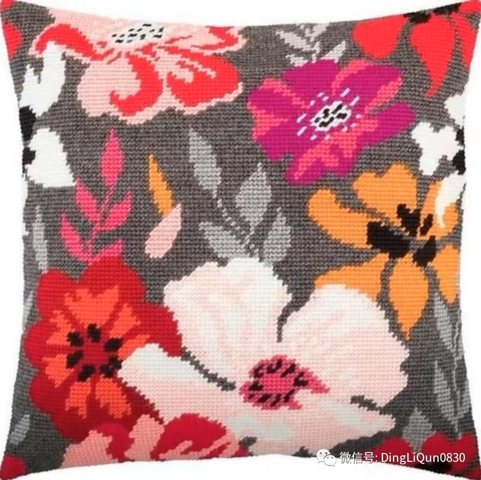 绣好的十字绣抱枕,十字绣新款圆形抱枕图案大全