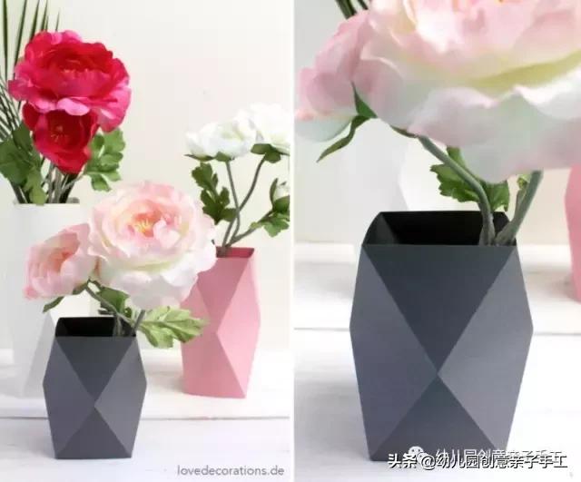 小学生手工折纸花瓶简单漂亮,折纸花瓶配哪种花好看