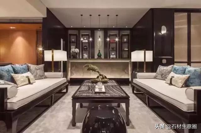 黑色大理石轻奢装修效果,黑色系大理石