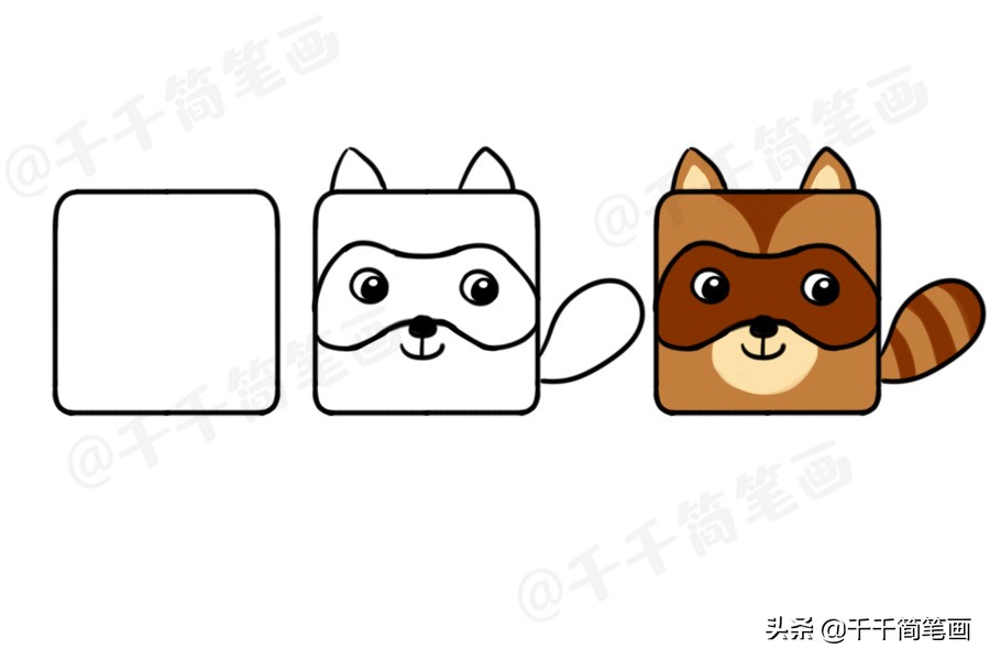 简笔画动物老虎简单,100种可爱动物简笔画熊猫