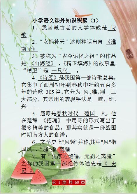 语文老师力荐视频,小学生语文必背资料推荐