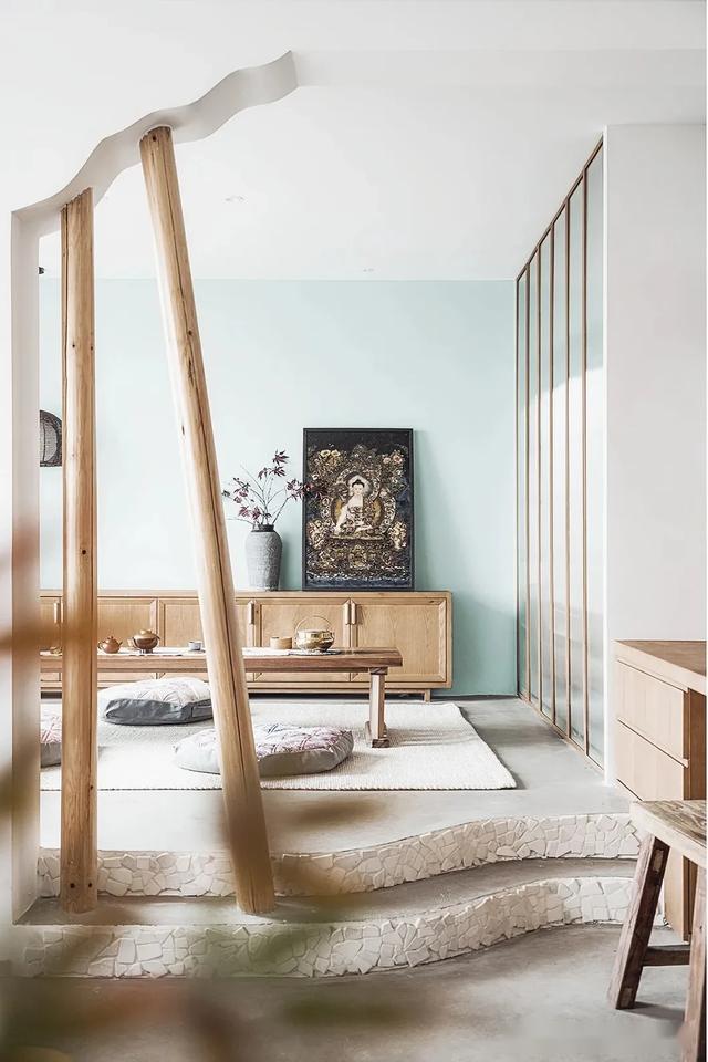 原木风吊顶效果图客厅简约,简约原木风