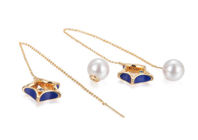 刘诗诗同款福禄耳环,刘诗诗多层杏叶耳环