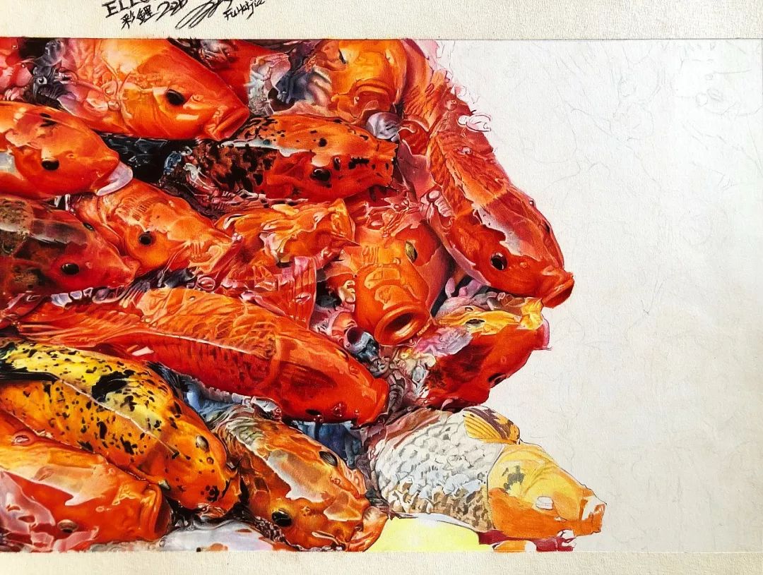 彩铅画美丽的山水画,彩铅画美人蝴蝶