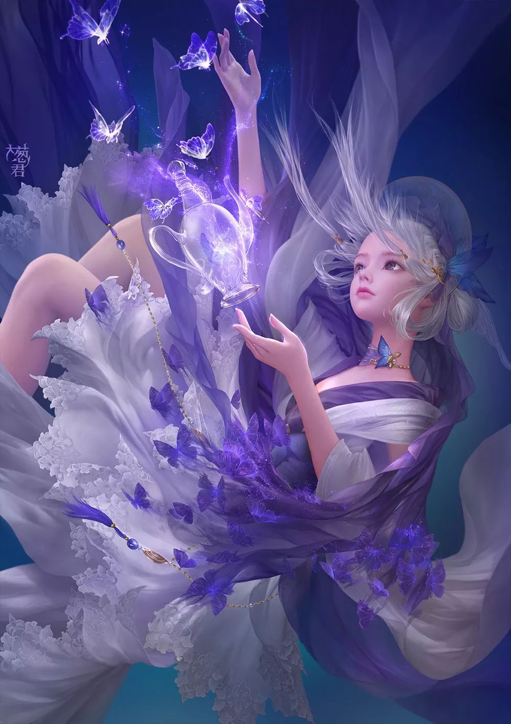 大佬画动漫人物仙气十足手绘,大佬画的古风图手绘