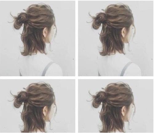 短发利落无刘海扎发,短发尴尬期半扎发