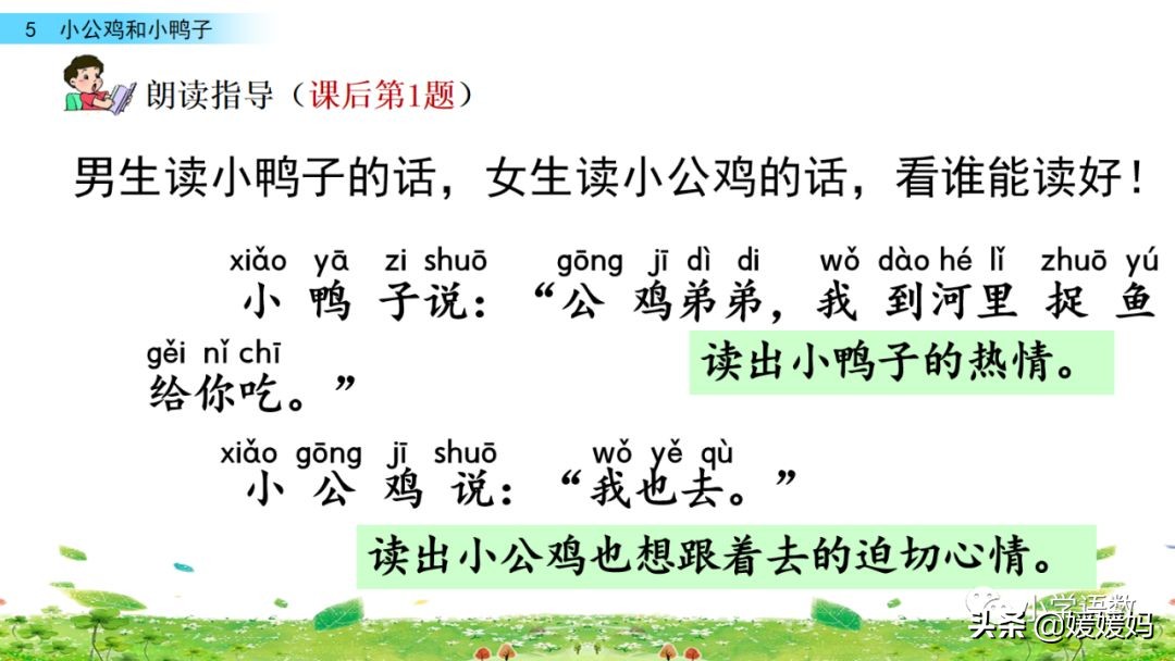 一年级下小公鸡和小鸭子课文重点,小公鸡和小鸭子一年级下册视频
