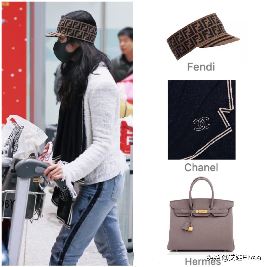 刘亦菲*服私**真是豪气，2万8包包配8700真丝围巾，光帽子我也买不起