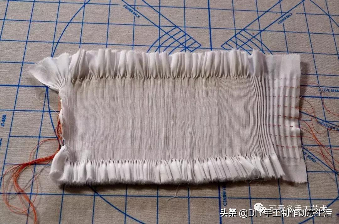 缩褶绣编织视频教程,棒针褶皱效果