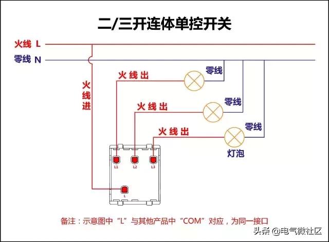 多控变单控怎么接线图,三开有1个双控2个单控怎么接