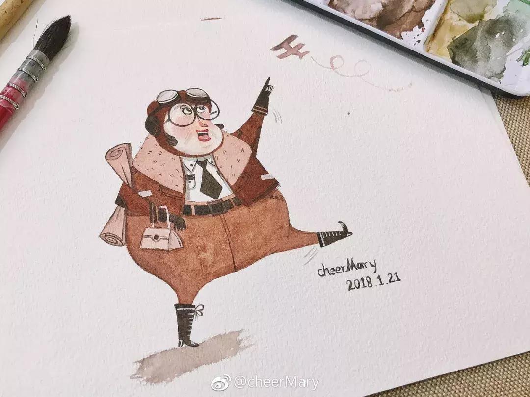 简笔画可爱小人插画,超萌可爱的插画小人