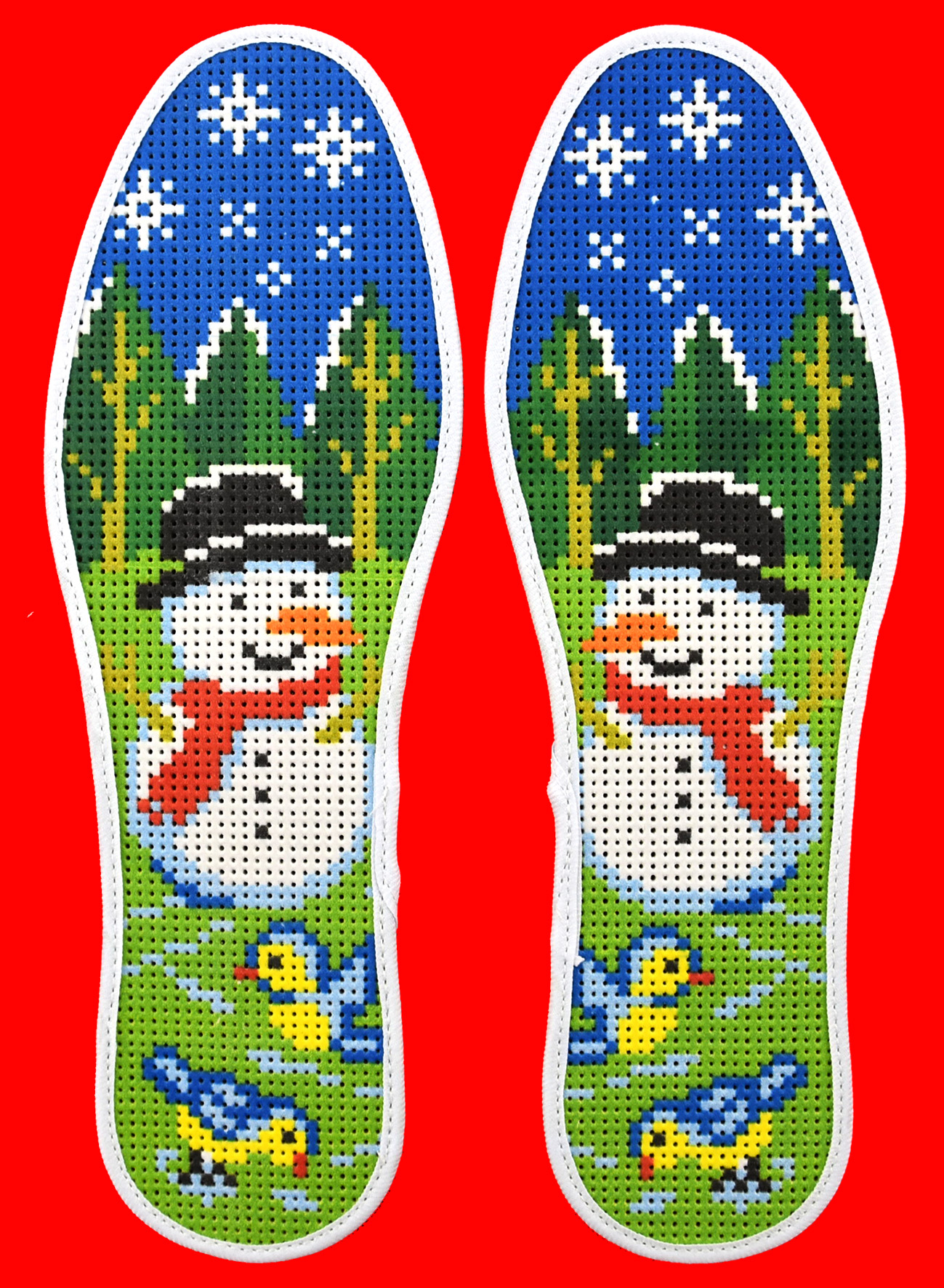 陕北鞋垫传统纹样图案,阶梯形的鞋垫花纹图案