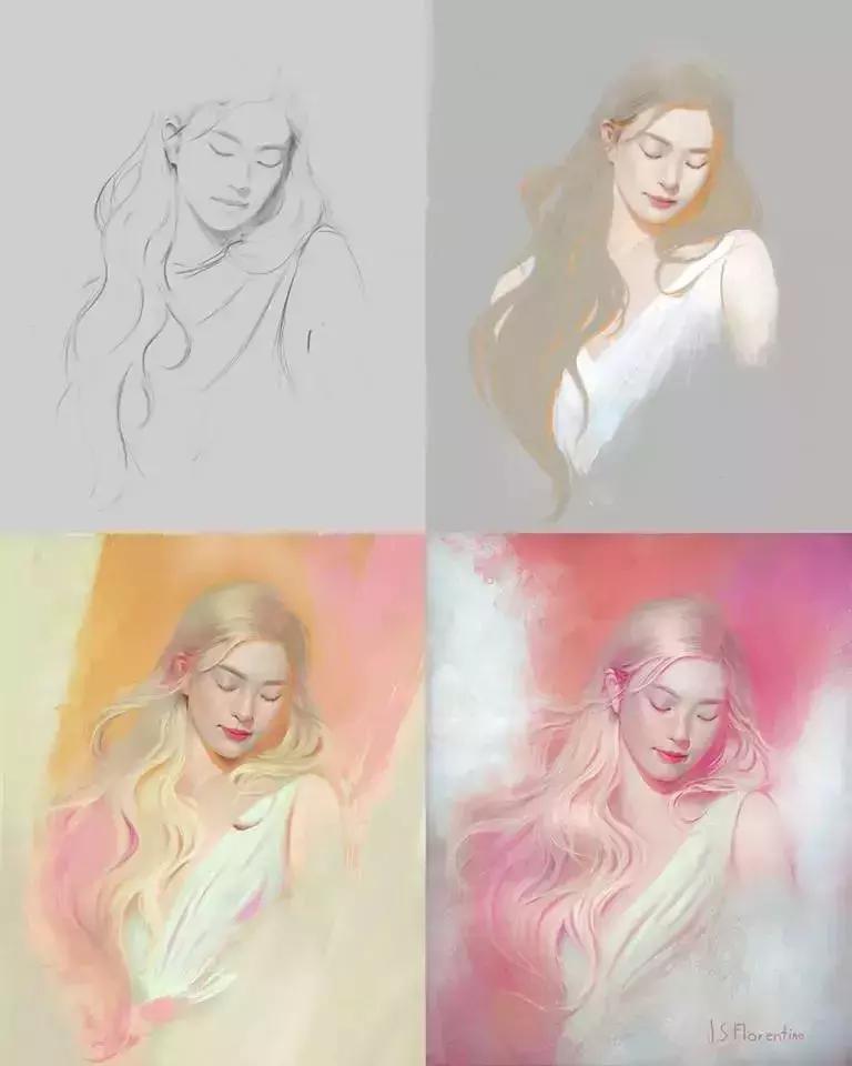 如何用手绘板画出油画纹理,画人物插画铅笔油画质感