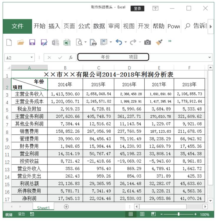 word表格里怎么画三个斜线表头,excel表格中斜线表头如何输入文字
