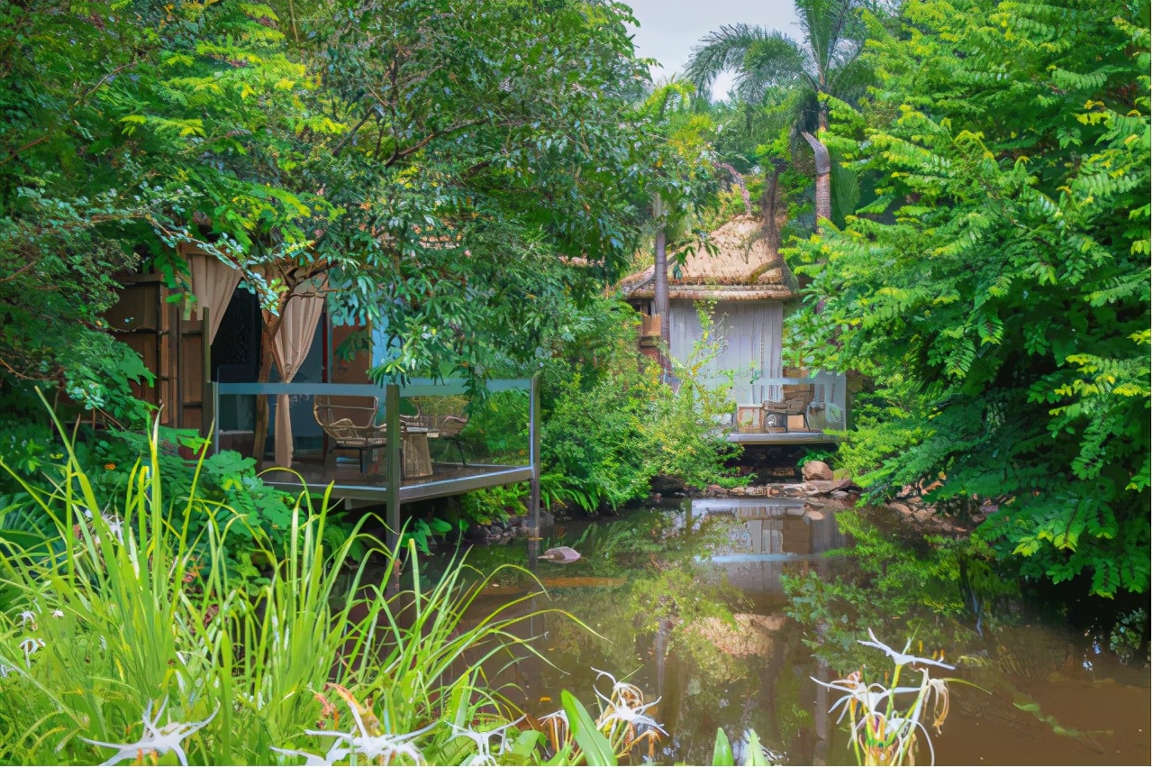 藏在河源爱心岛上的温泉民宿，巴厘岛风情小别墅，私家泡池，惊艳