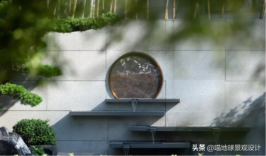 景墙圆形造型价格,简洁欧式庭院景观墙设计