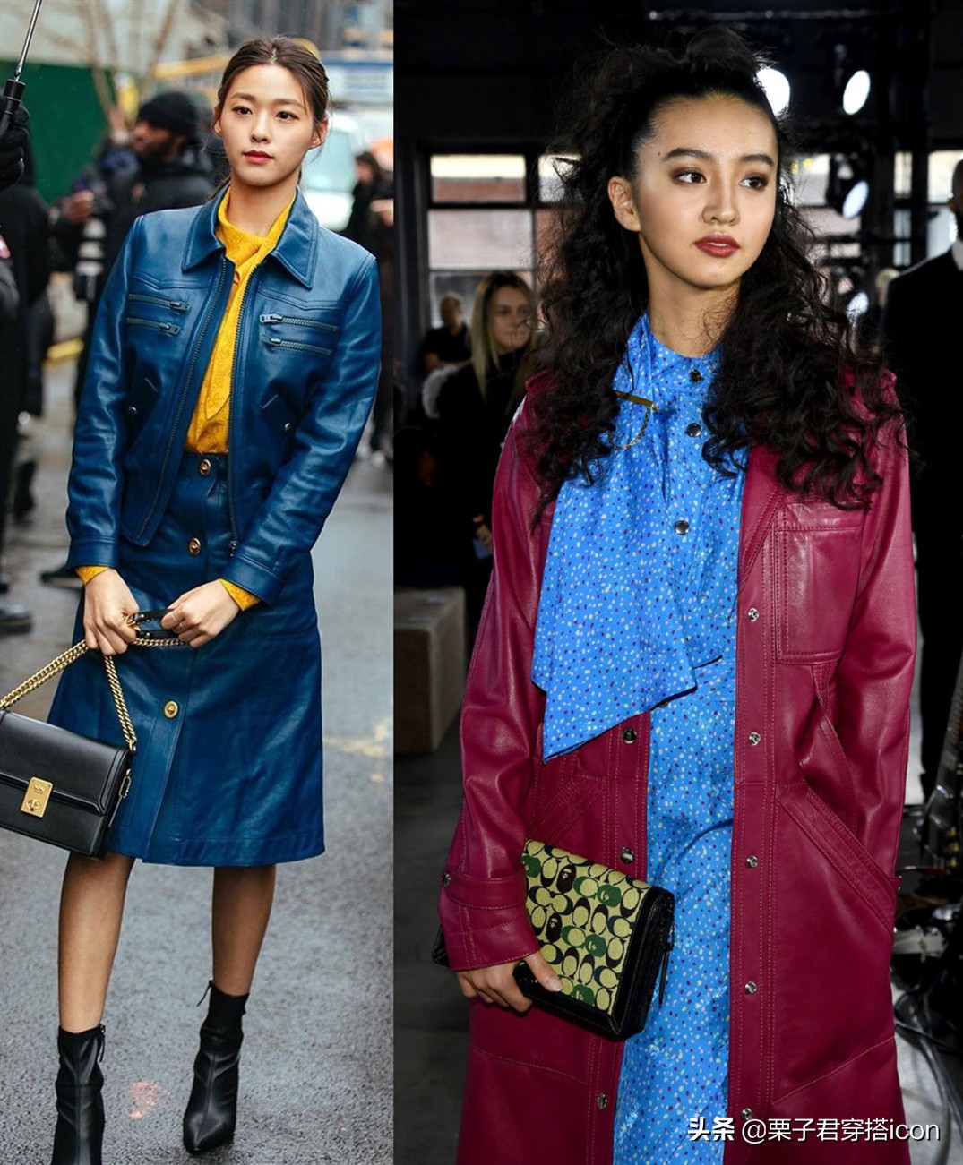 穿搭高级感超模,早春推荐很飒的皮衣穿搭