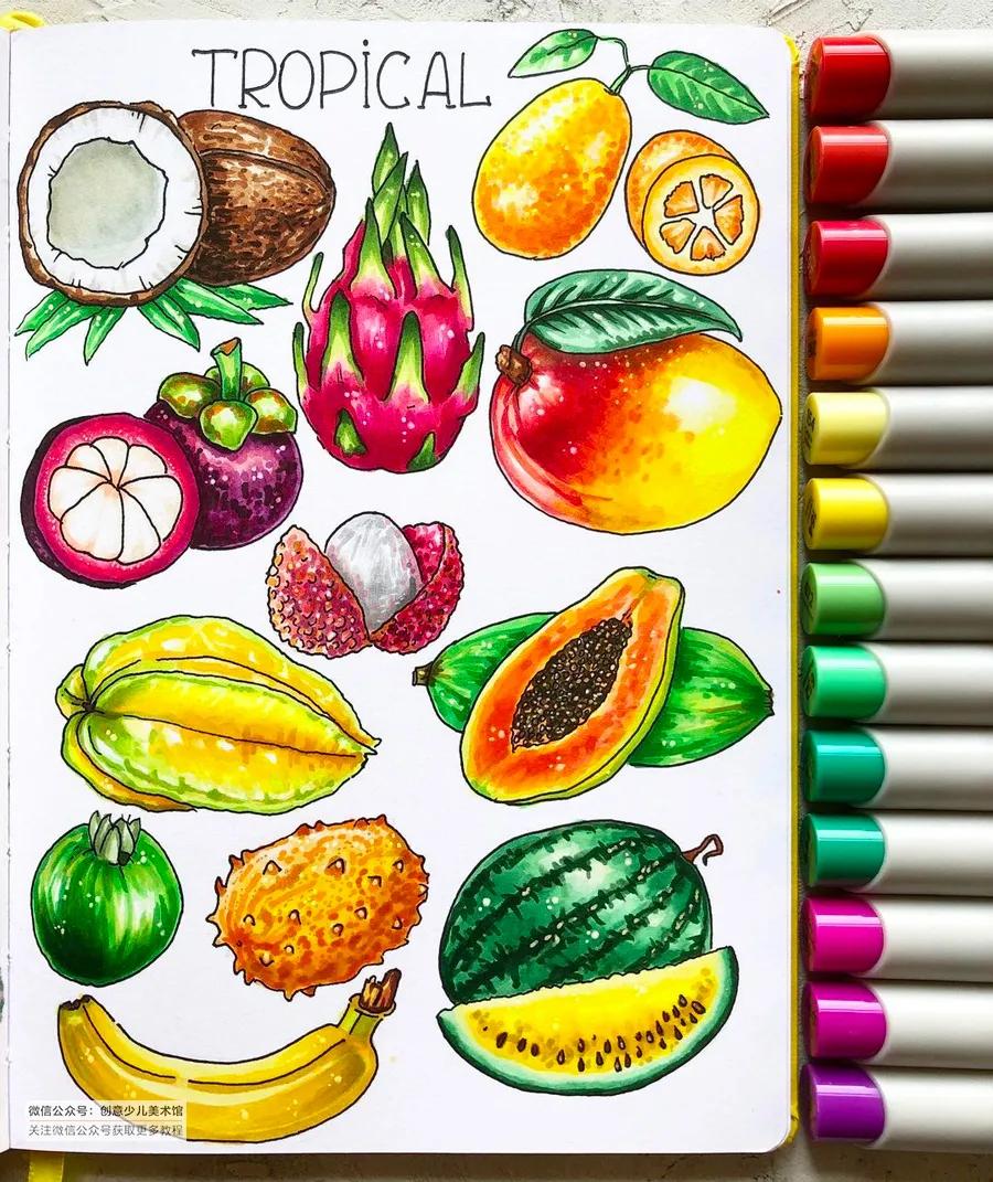 马克笔绘画背景简单,马克笔绘画简单素材