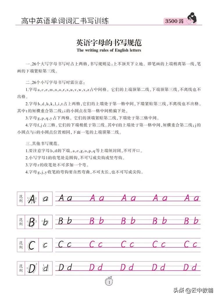 衡水体英文26个字母教程图片,衡水体英语26个字母字帖模板