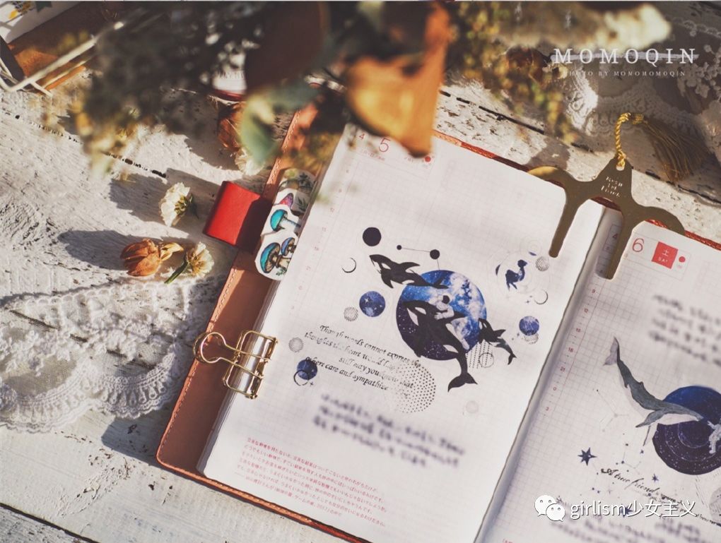 可爱的日系风手帐,简单又可爱的蓝色系手帐