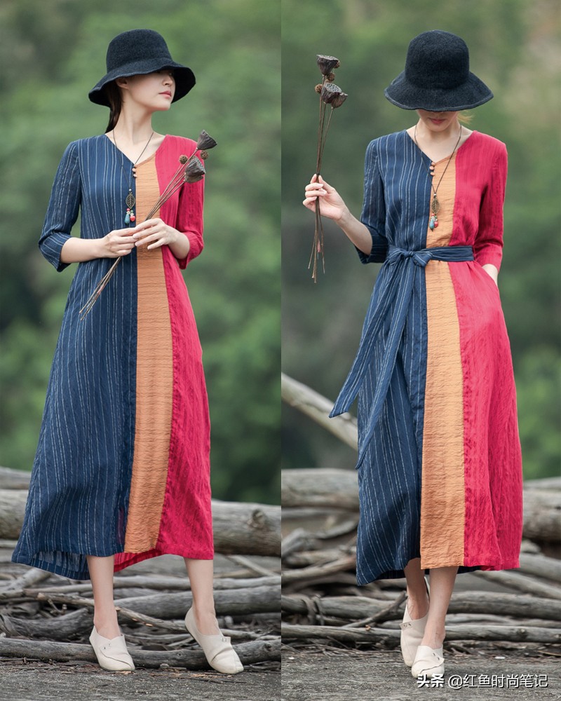做一个内心淡然而纯净的女人，这10套简单舒服的棉麻风裙子，漂亮