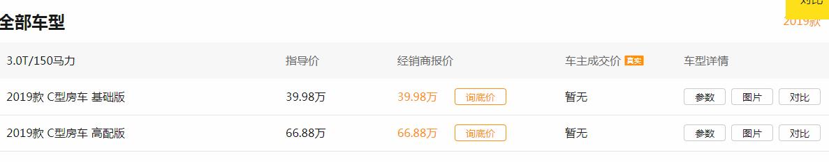 御风房车价格一览表,房车价格东风御风
