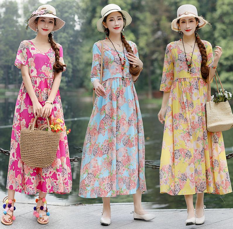 马上就要秋老虎了，不妨试试“棉麻裙”配平底鞋，早秋穿刚刚好