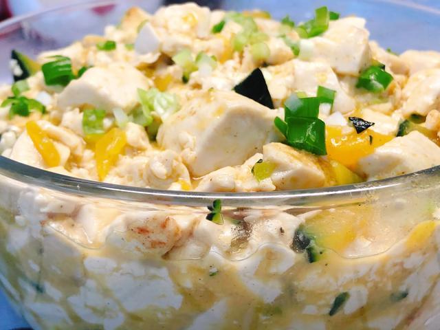 蟹黄豆腐瑶柱,蟹黄豆腐炖花胶