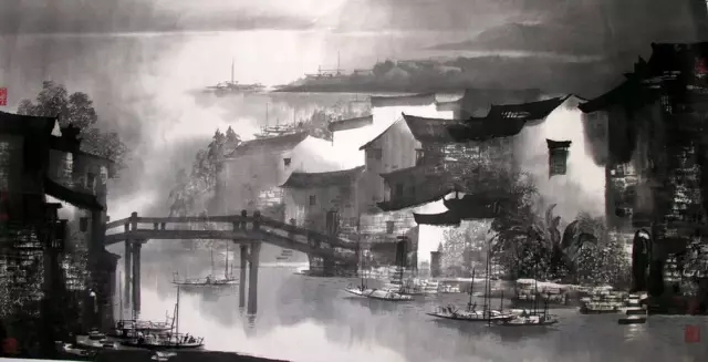 一种水墨画的意境美让人沉醉,一幅水墨画演绎天地自然之美