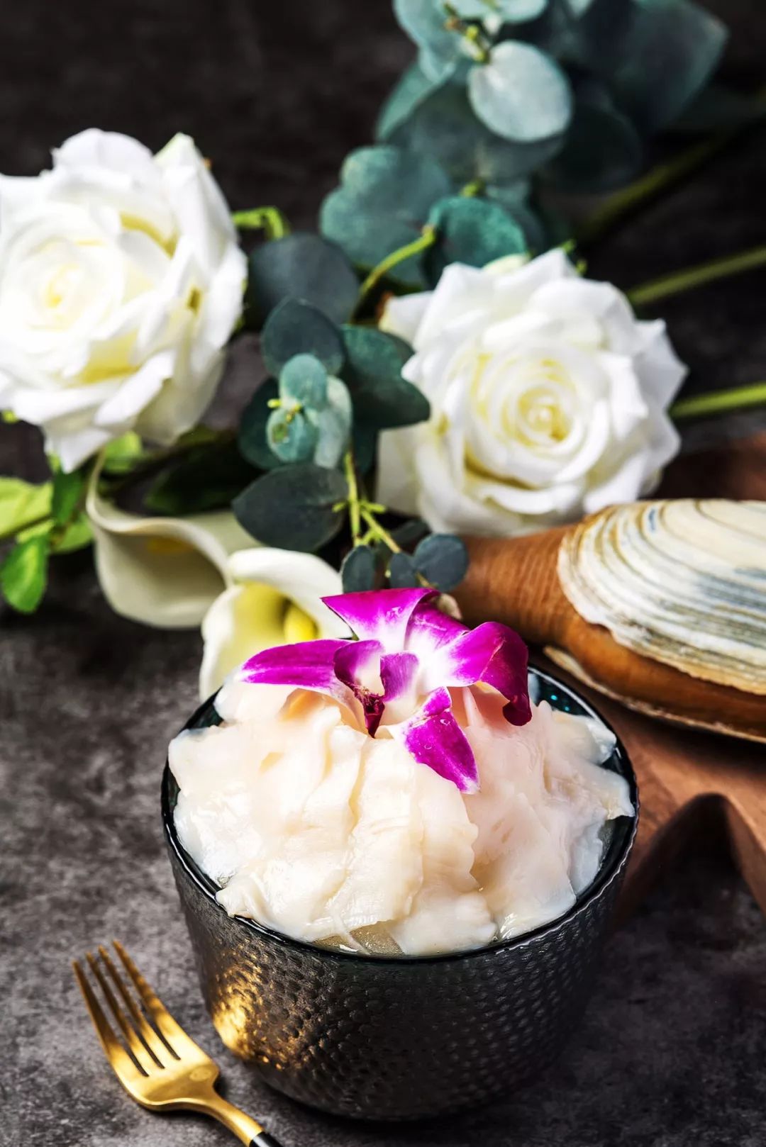 象拔蚌三文鱼鹅肝刺身拼盘,鹅肝苹果刺身