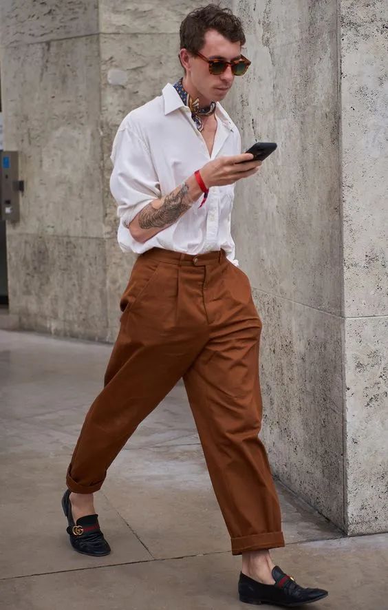男人不要老穿紧身裤了，在春夏这条阔腿裤，文艺时髦范十足