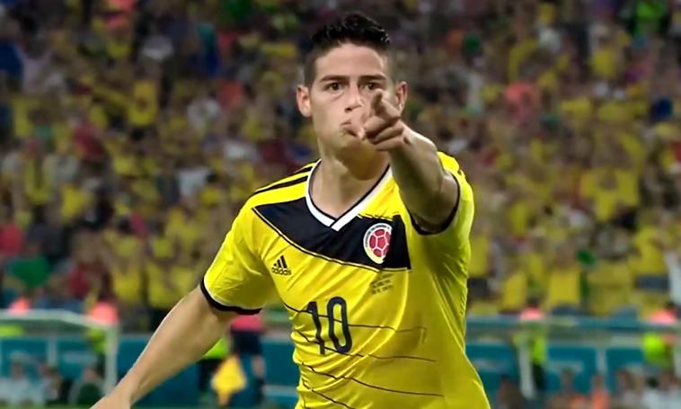 2014世界杯j罗对乌拉圭梅开二度,j罗世界杯哥伦比亚vs乌拉圭