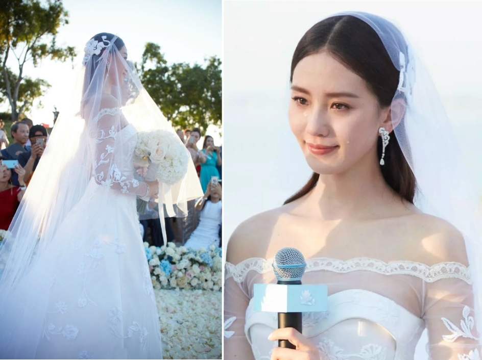 昆凌和唐嫣的婚纱哪个更好看,明星婚纱郭碧婷