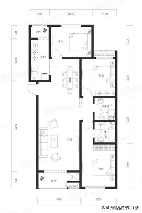 126平三居室北欧风简约又文艺,舒适北欧慵懒而惬意的小资生活