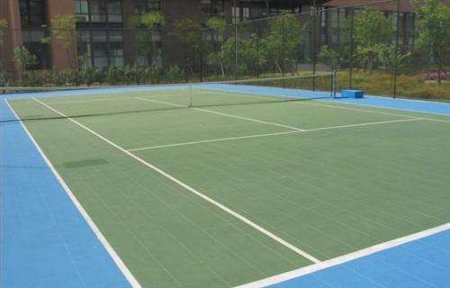 运动木地板铺设网球场,网球场塑胶地坪铺装
