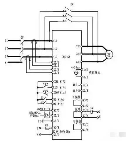 电接点压力表接软启动器接线图,软启动器控制二次回路接线图