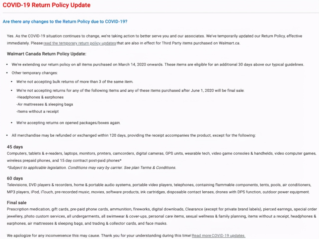 costco衣服退货政策,加拿大costco退换货政策