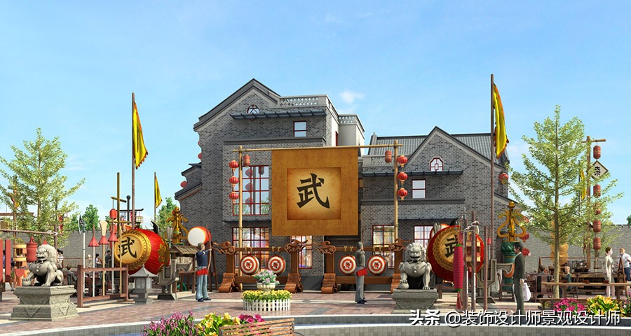 仿古建筑商业街设计图片,仿古建筑一条街效果图