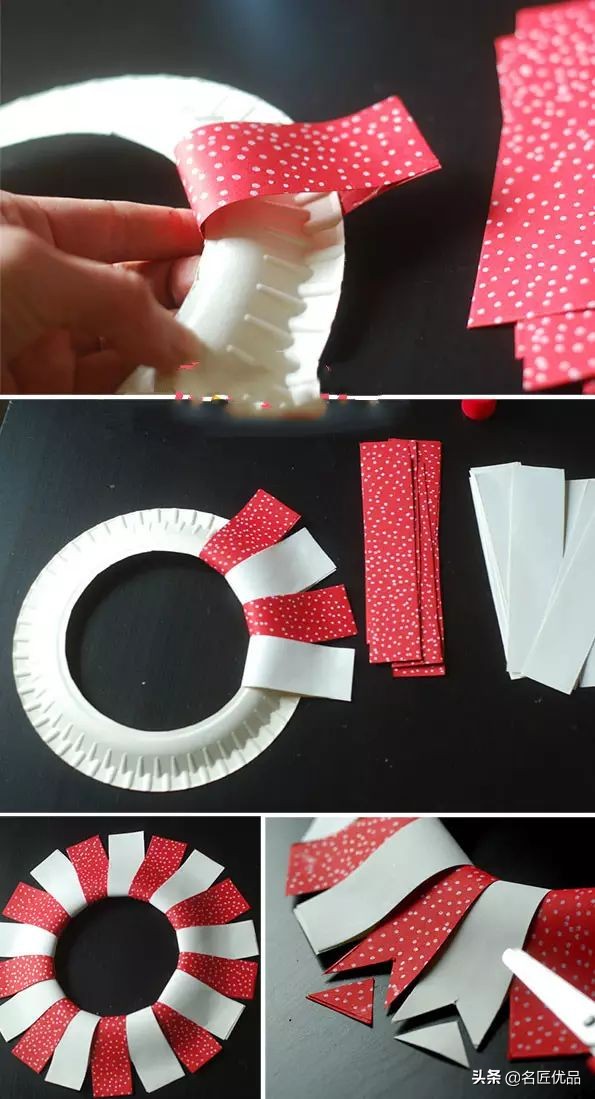 长方形创意纸盘美工作品,纸盘子手工秋天