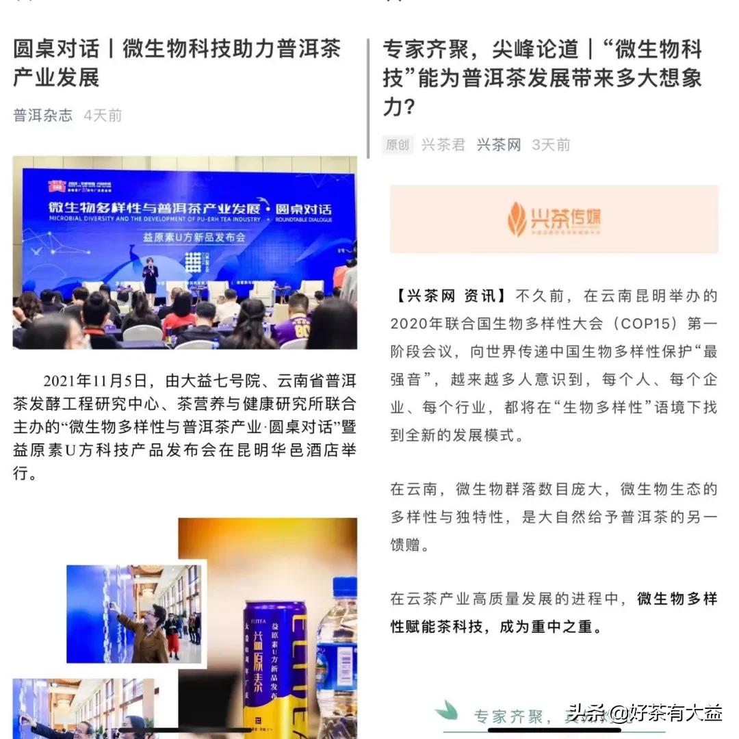 科技赋能未来弘扬创新精神,大益益原素普洱茶饮料